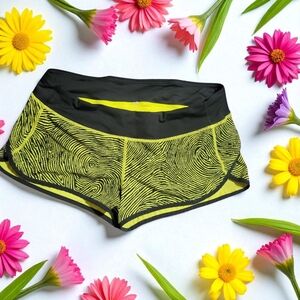 Lululemon Athletica Black and Yellow Athletic Shorts